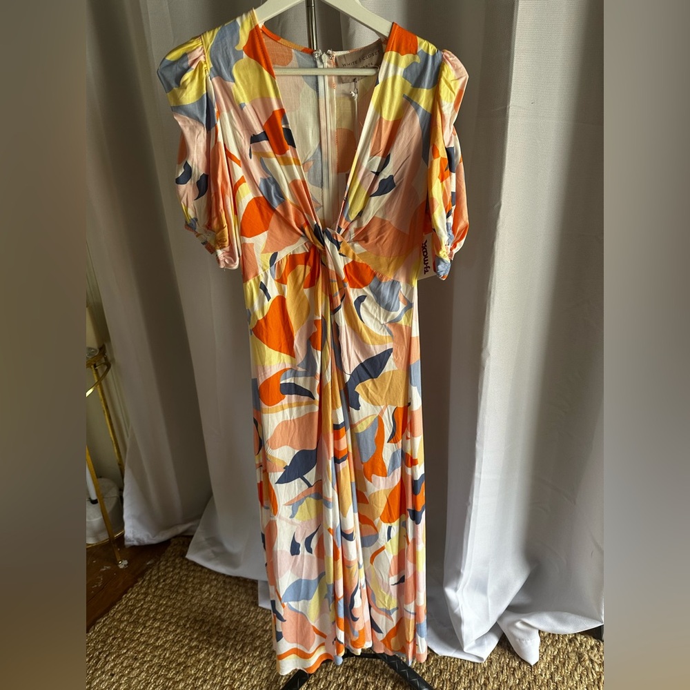 Elegant Abstract Patterned Maxi Dress